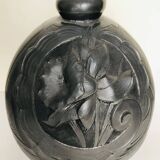 Art Deco ball vase in tin signed