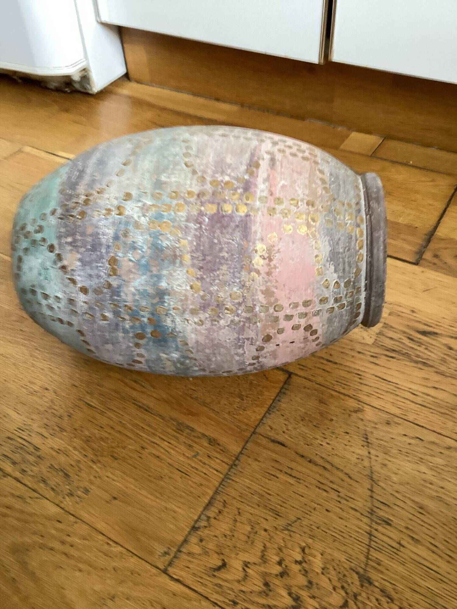 Vintage ceramic artisanal vase dimensions: height-30 cm-diameter-22 cm