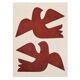 Framed painting on paper - Birds painting 50x70cm - signed Eawy