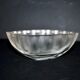 Lalique glass ashtray bowl with frosted finish, engraved with wave design, signed Lalique.