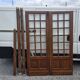 Paire de portes de séparation en chêne petits carreaux XXe