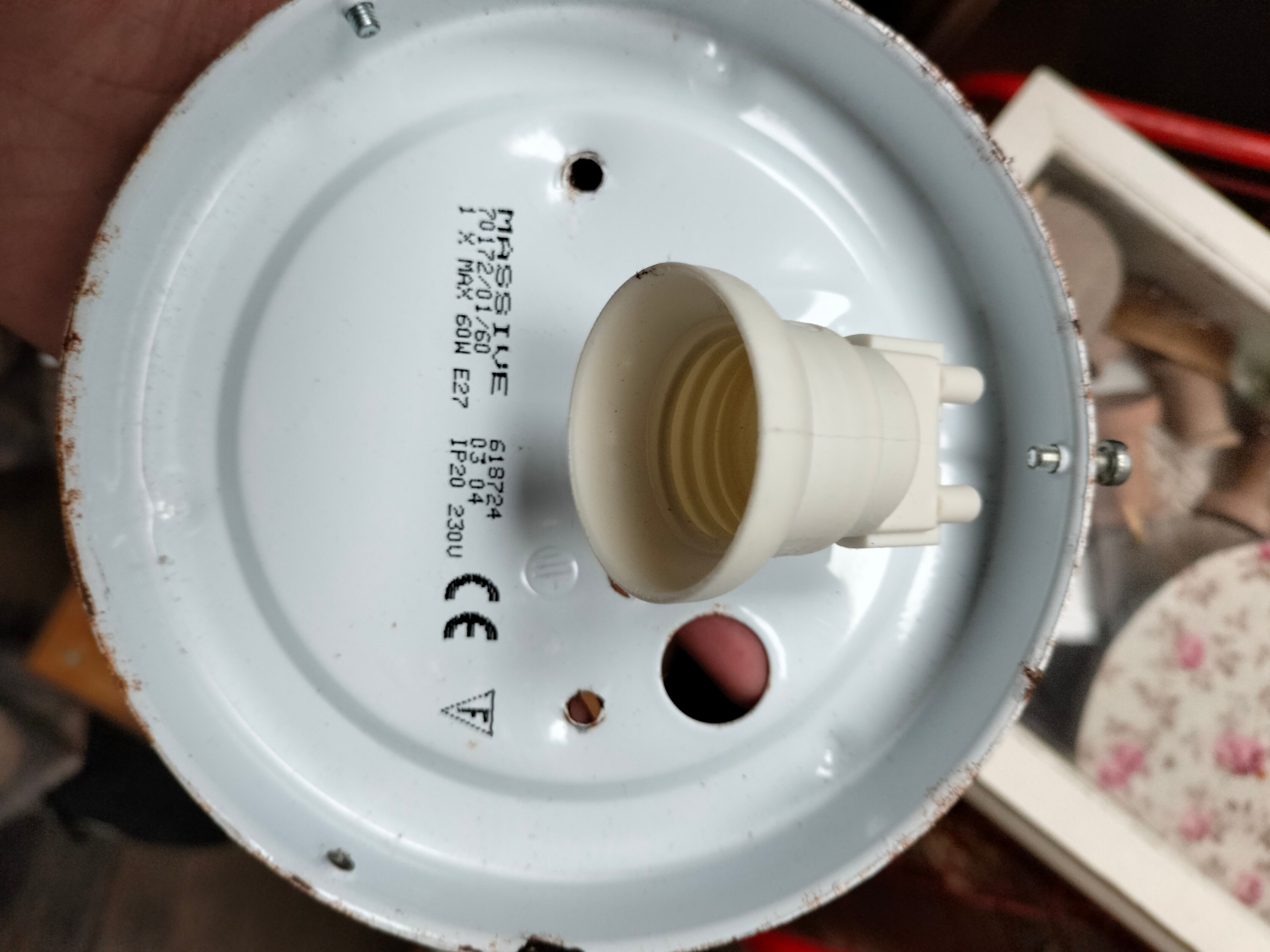 Cast glass ceiling lamp