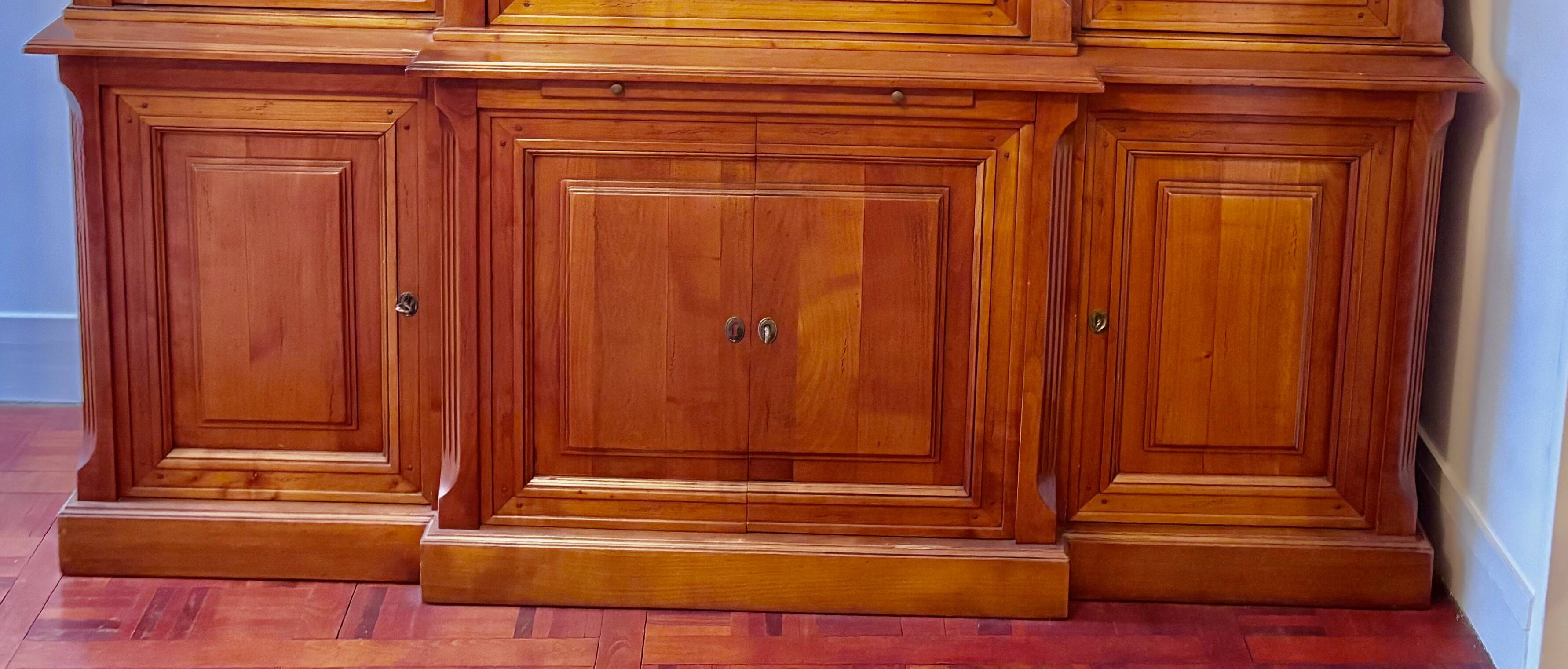 Directoire cherry wood bookcase