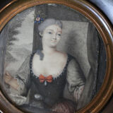 Miniature of the 18th century. watercolor on cardboard.