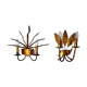 Pair of floral wall lamps by Ferroarte, regency, Spain, 1970