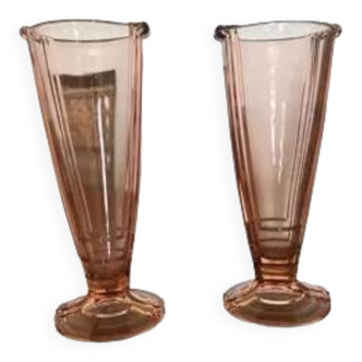 Vases de cheminée en verre saumon