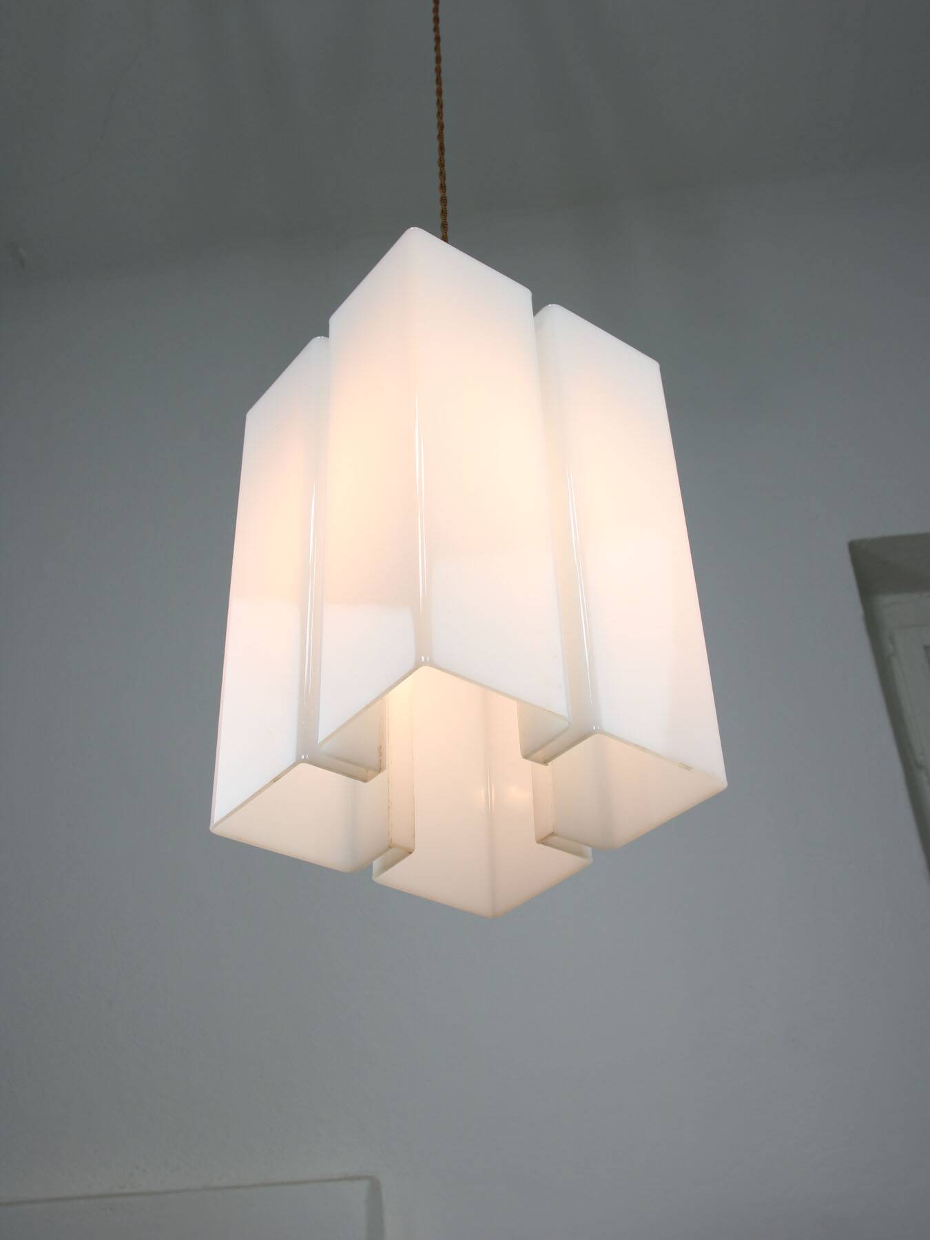 Vintage italian plexiglass tower pendant lamp