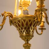 Louis XVI style chandelier in gilded bronze. Circa 1900.