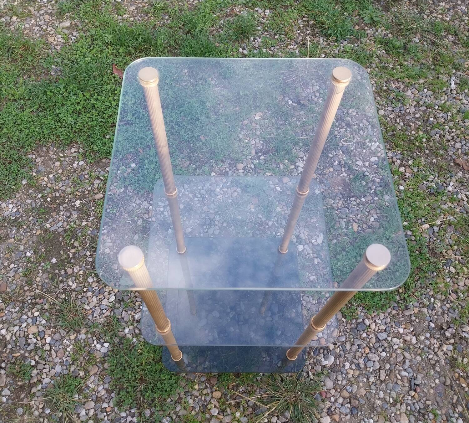 Gold-plated brass side table