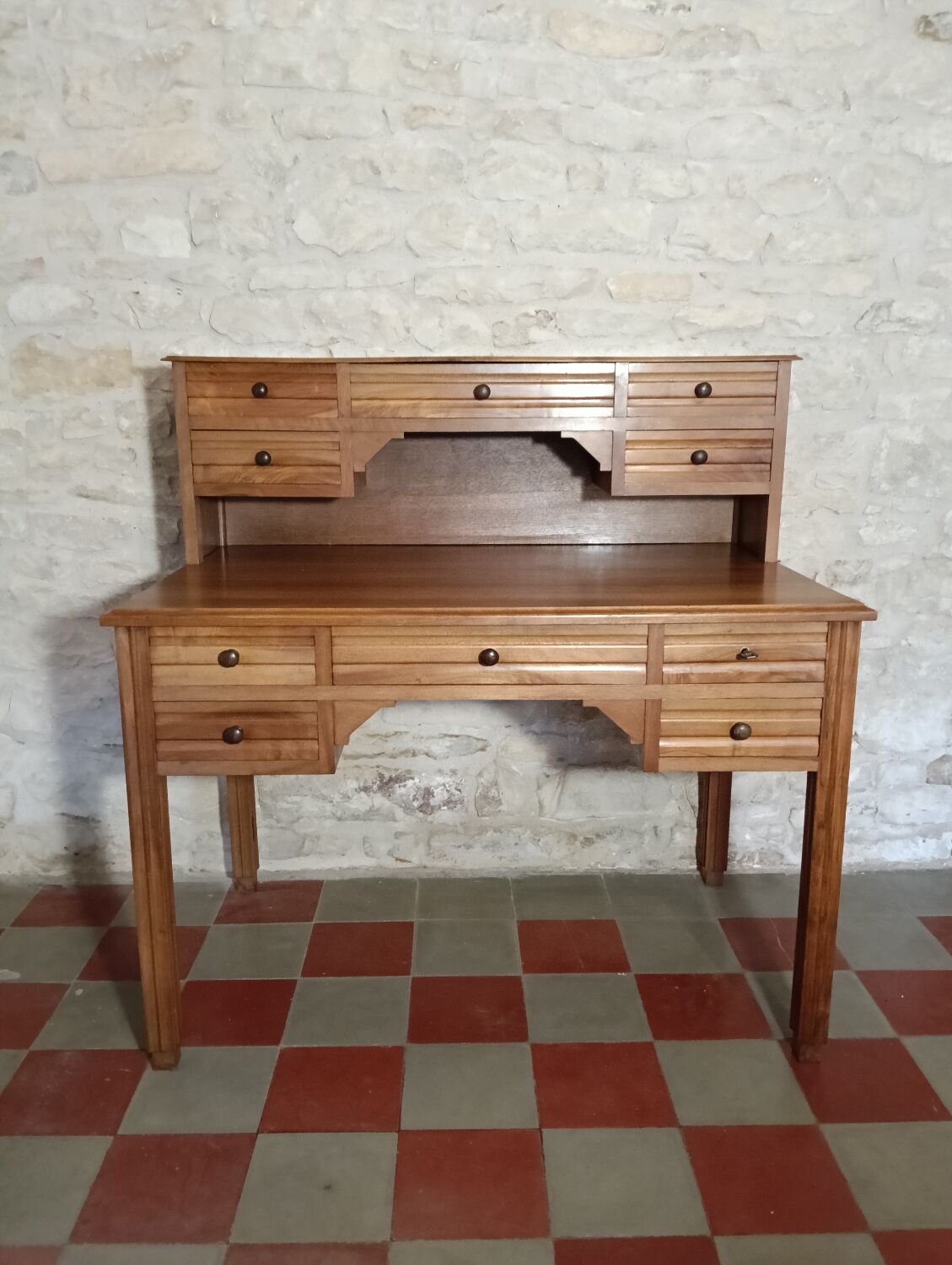 Solid walnut graduated desk