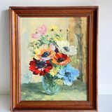 Vintage Painting Bouquet with Anemones