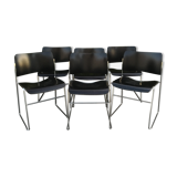 Set of 6 David Rowland Black Chairs 40/4