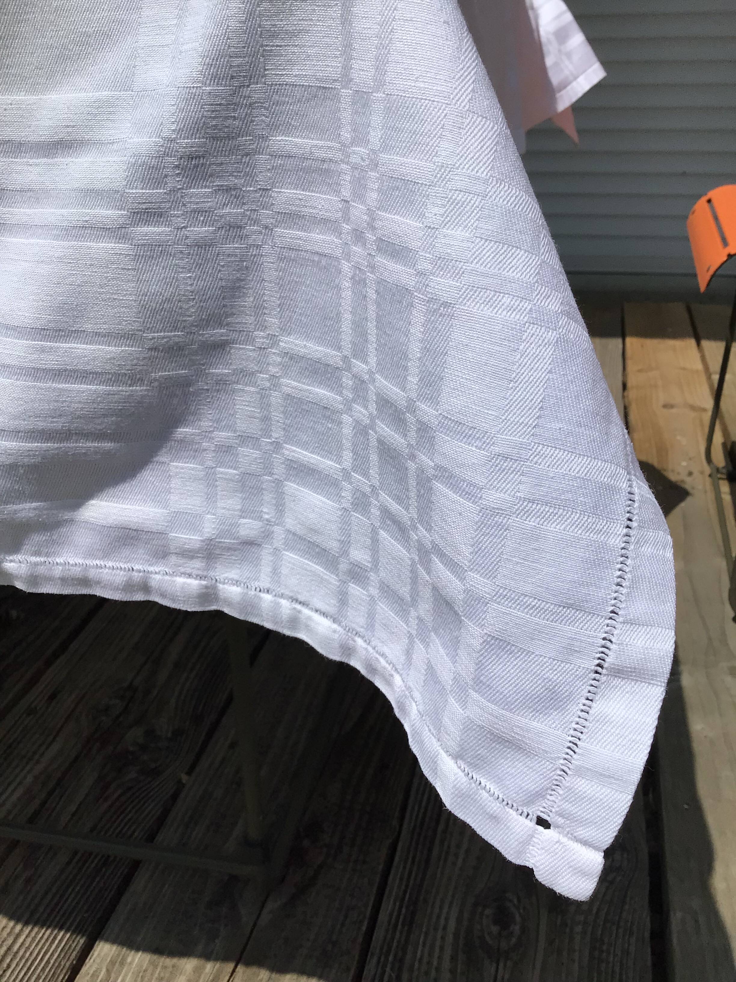 Embroidered square tablecloth JB damask cotton squares