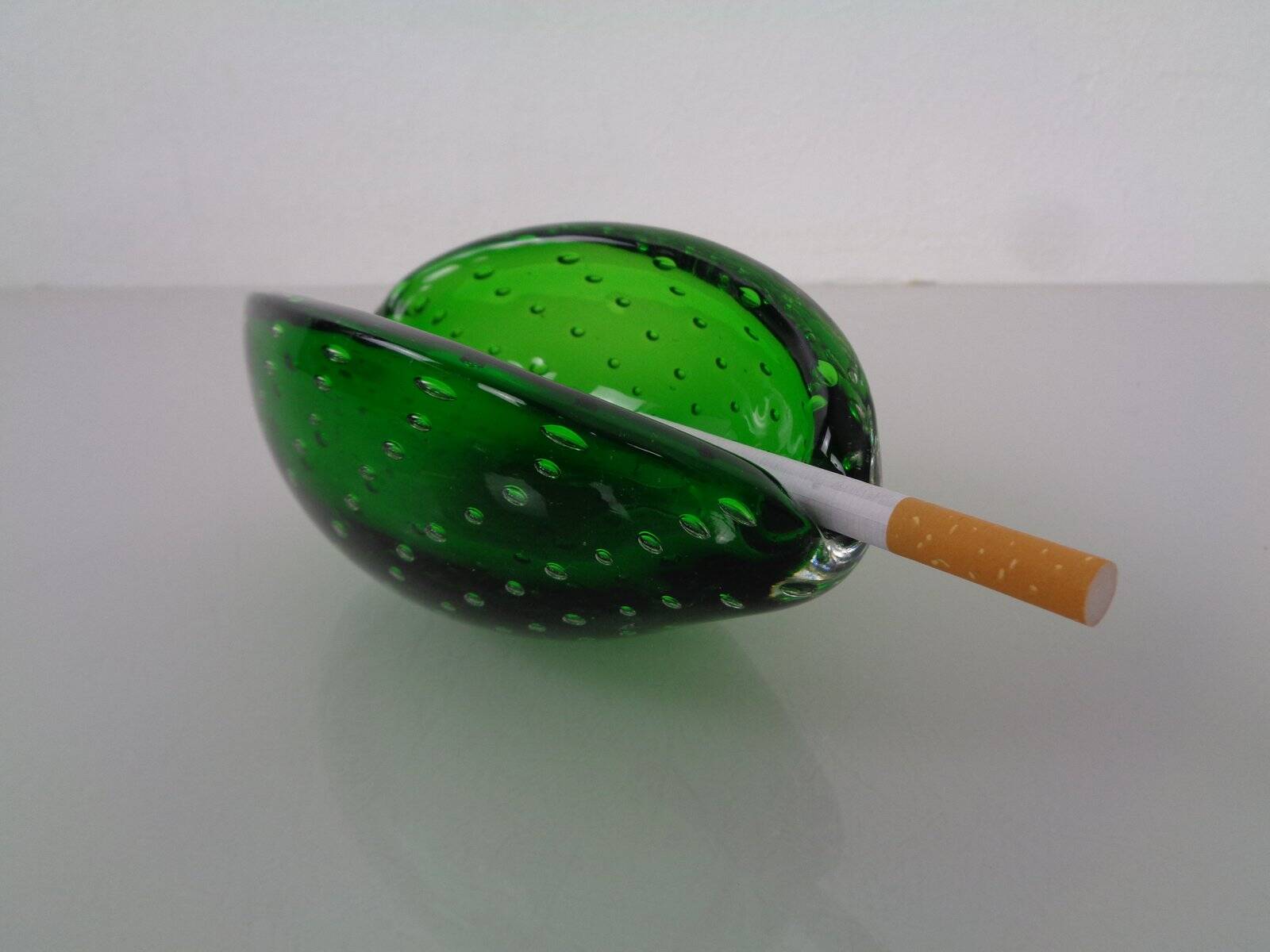 Green Sommerso Murano Glass Ashtray, Italy, 1960s