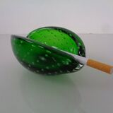 Green Sommerso Murano Glass Ashtray, Italy, 1960s