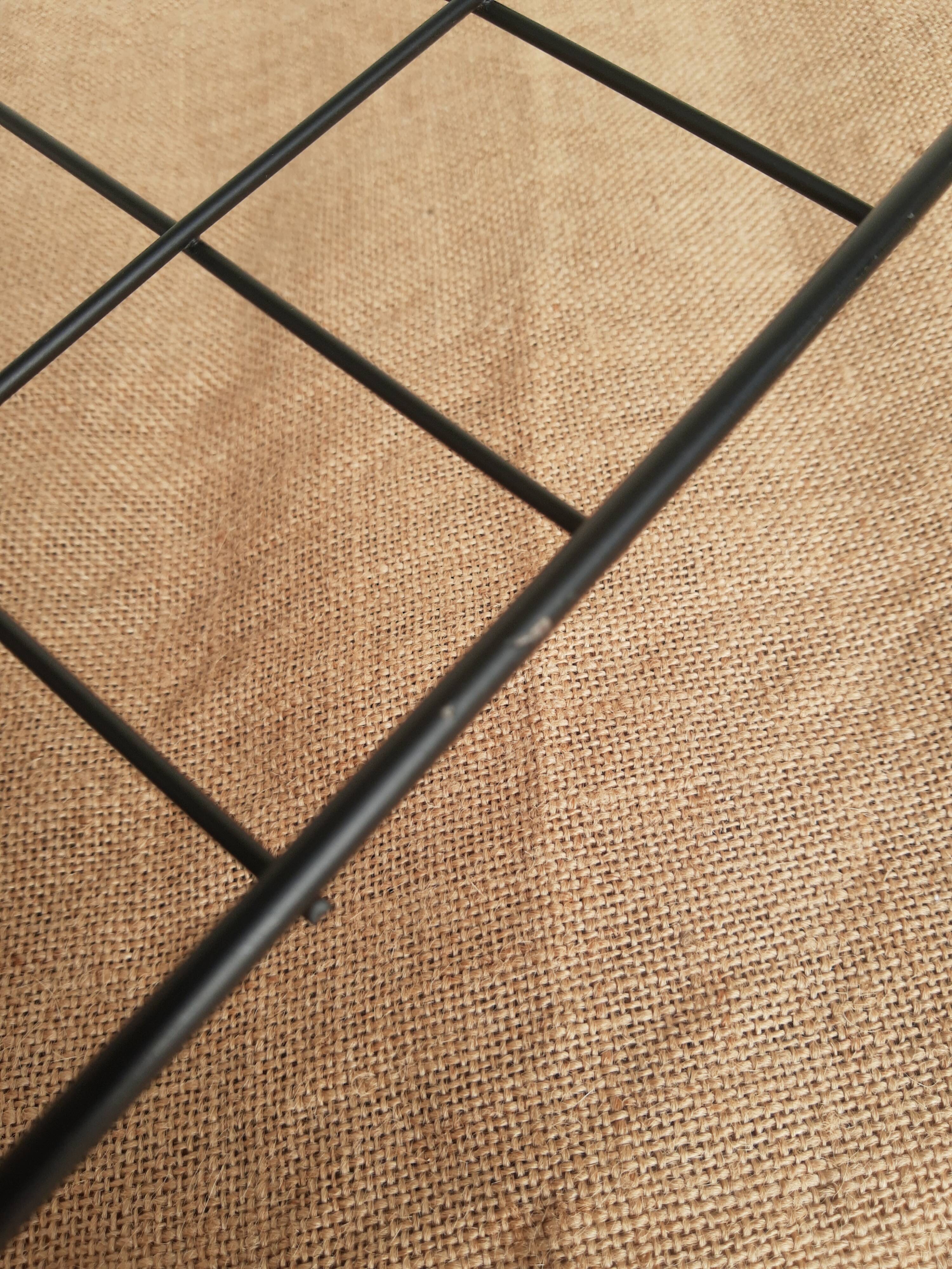 Vintage black metal wire magazine holder