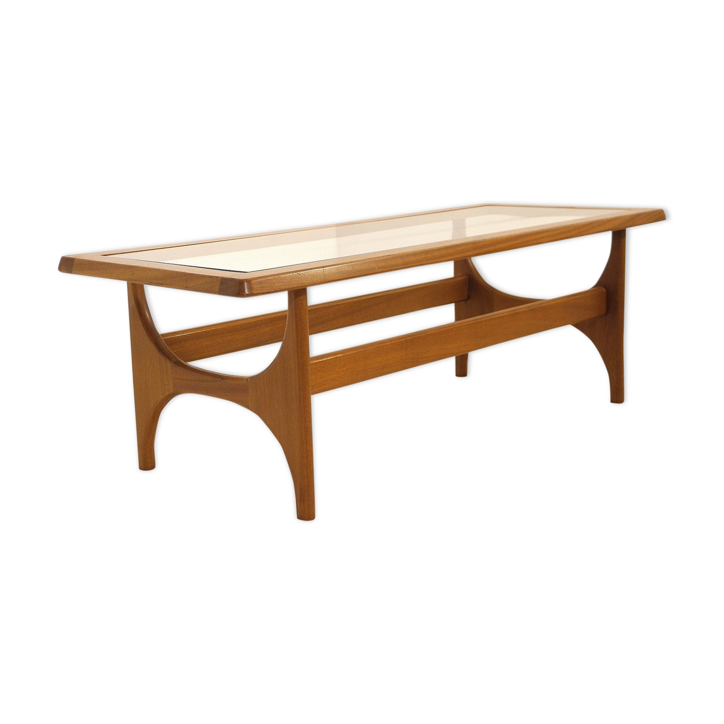 Scandinavian coffee table in teak and glass