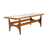 Scandinavian coffee table in teak and glass