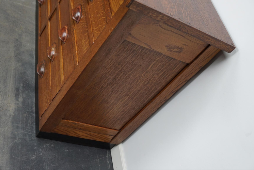Dutch apothecary furniture in oak mid-twentieth century