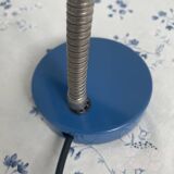 Vintage blue desk lamp, 1970s, flexible chrome metal