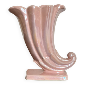 Vintage light pink cone vase