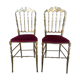 Pair of chairs "Chariviari" in brass 60s