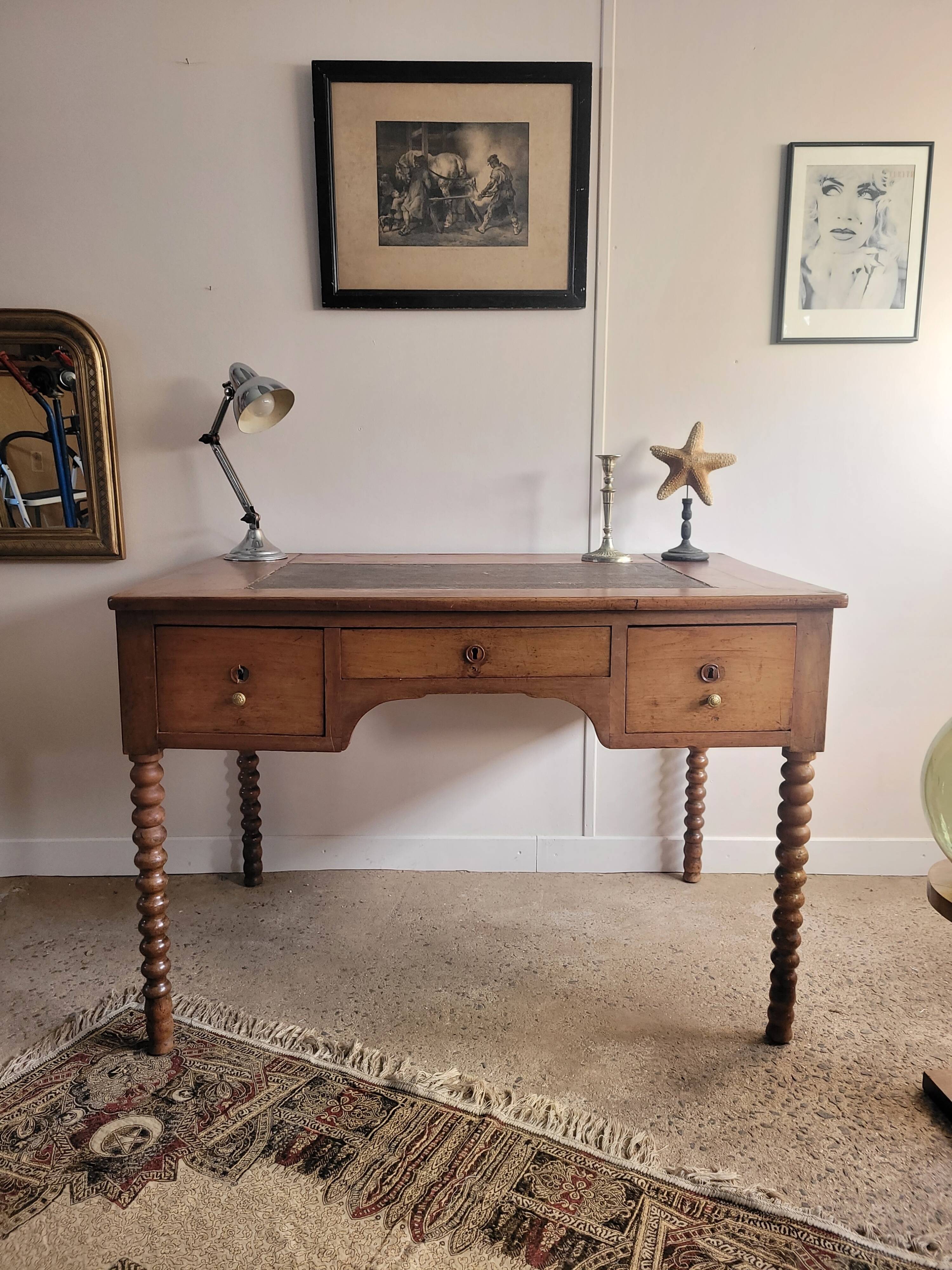 Louis Philippe desk with turned legs