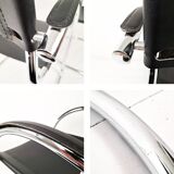 Pair Vintage Italian Cantilever Chairs Chrome Leather Armrests Bauhaus Style
