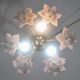 Set of 3 Charming Murano Vintage Ceiling Light Pink Flowers, 1970s