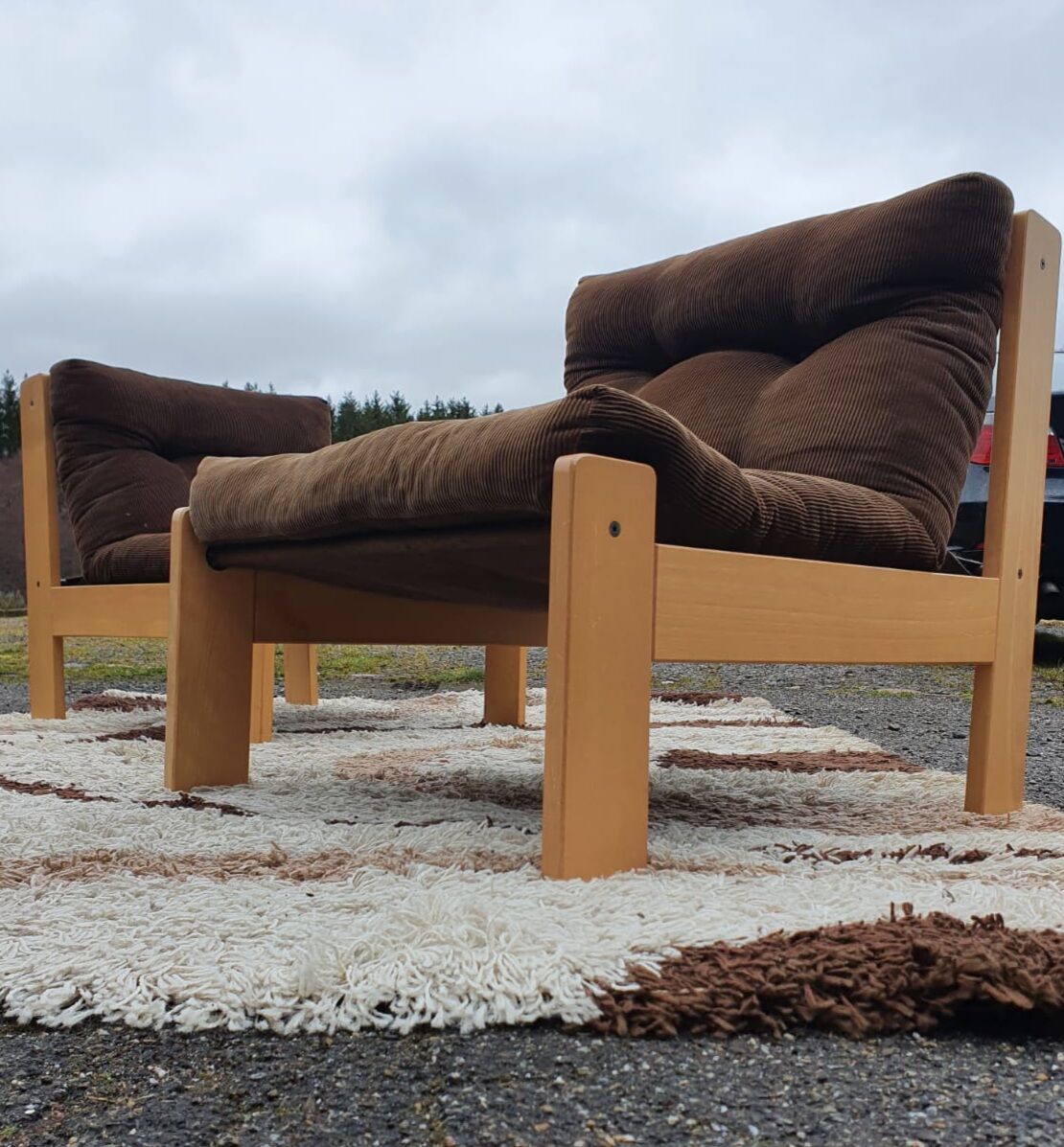 Vintage velvet heater brown year 1970