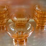 8 vintage pink molded glass bowls from the 40s and 50s