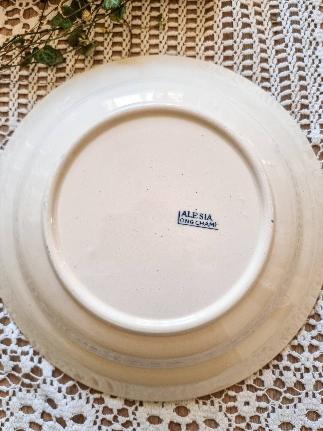 6 soup plates, iron earth, Longchamp, mid-20th century