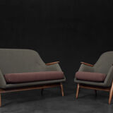 Vintage Mid-Century Modernist Living Room Set Pallas by Svante Skogh for Asko, 1950s, Set of 2