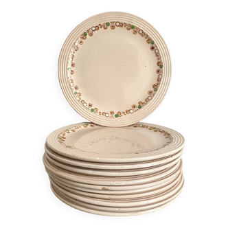 Assiettes à déssert Longwy art déco modèle Betty