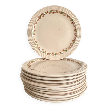 Dessert plates Longwy Art Deco model Betty