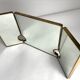 Large Mid-Century Modern Italian Brass Triple Mirror, 1950s