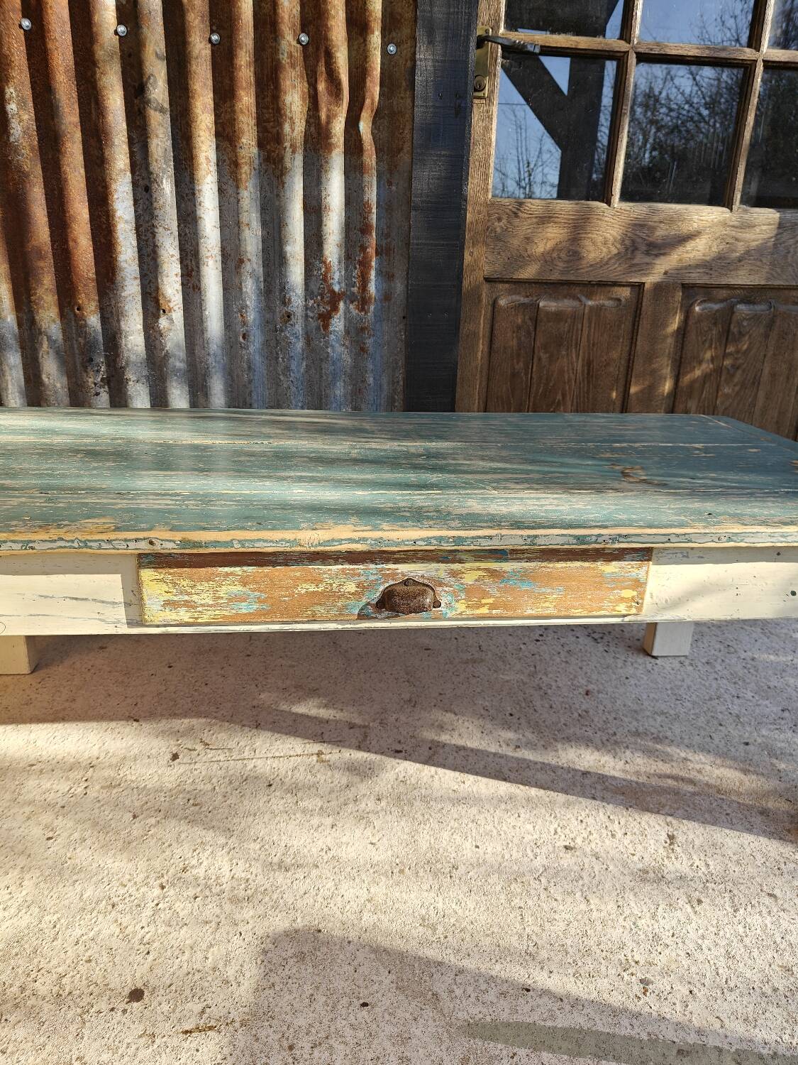 Patinated country coffee table