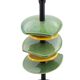 Lamp with yellow and green freeforms in ceramic, 90s