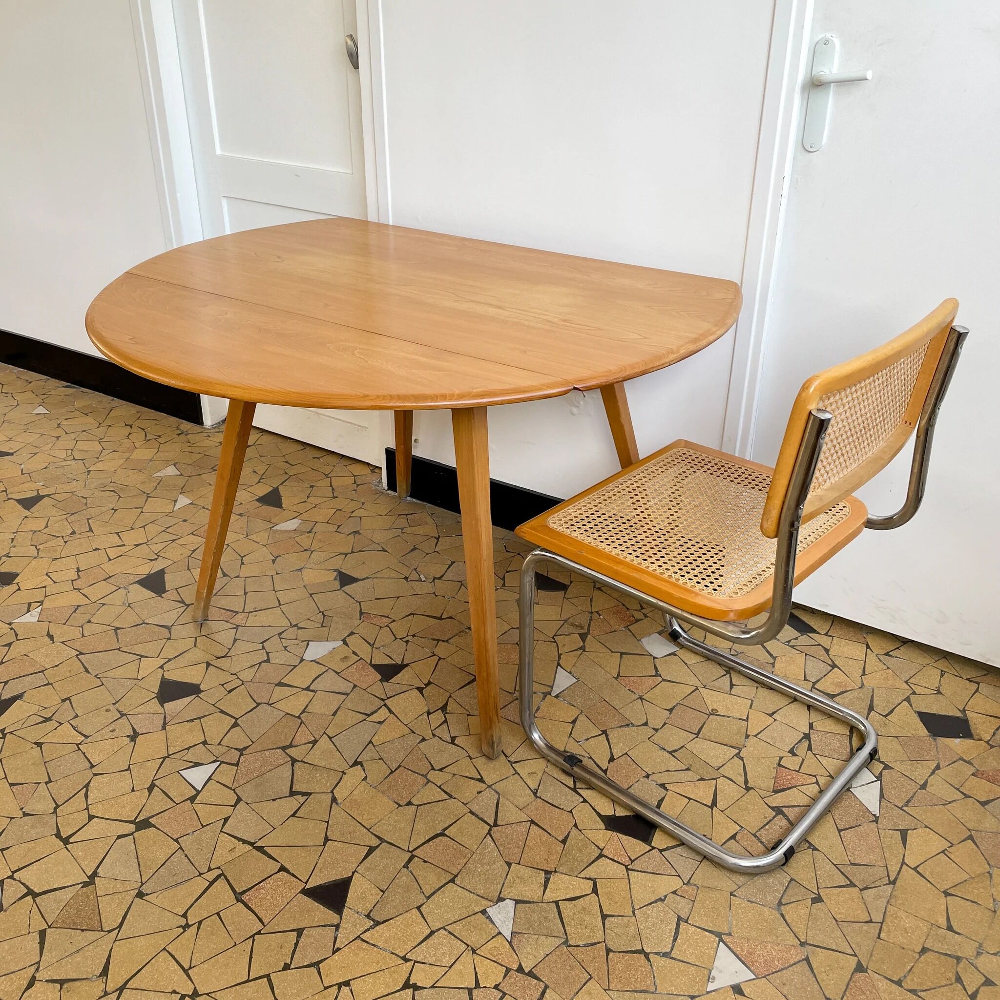 Round Ercol table with flaps
