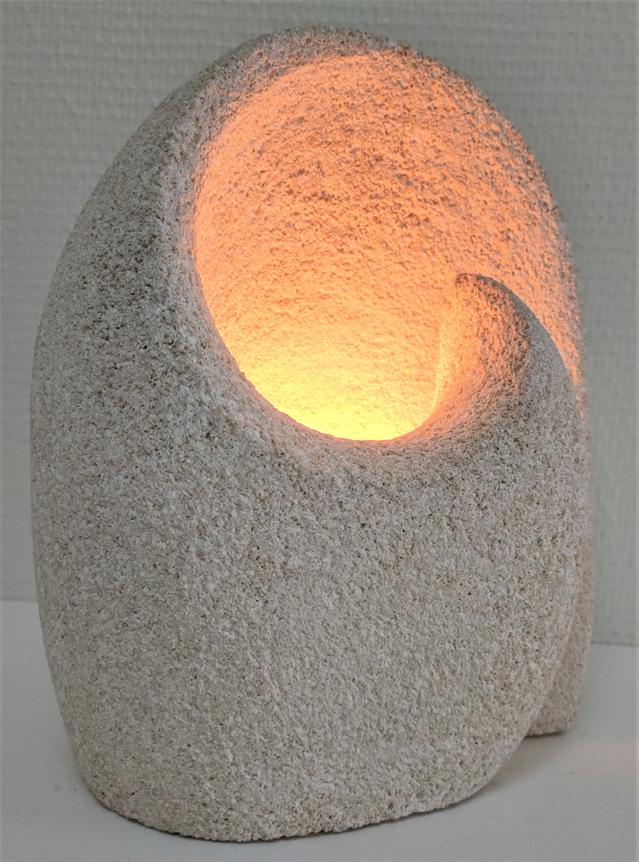 Lamp stone carved design 70s
