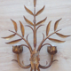 Applique florale en métal doré 1950s