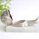 Boîte escargot en métal, socle en marbre, années 50