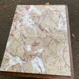 Scandinavian art deco bedside table in wood and marble