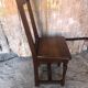 Old vintage raw wood lorraine chair