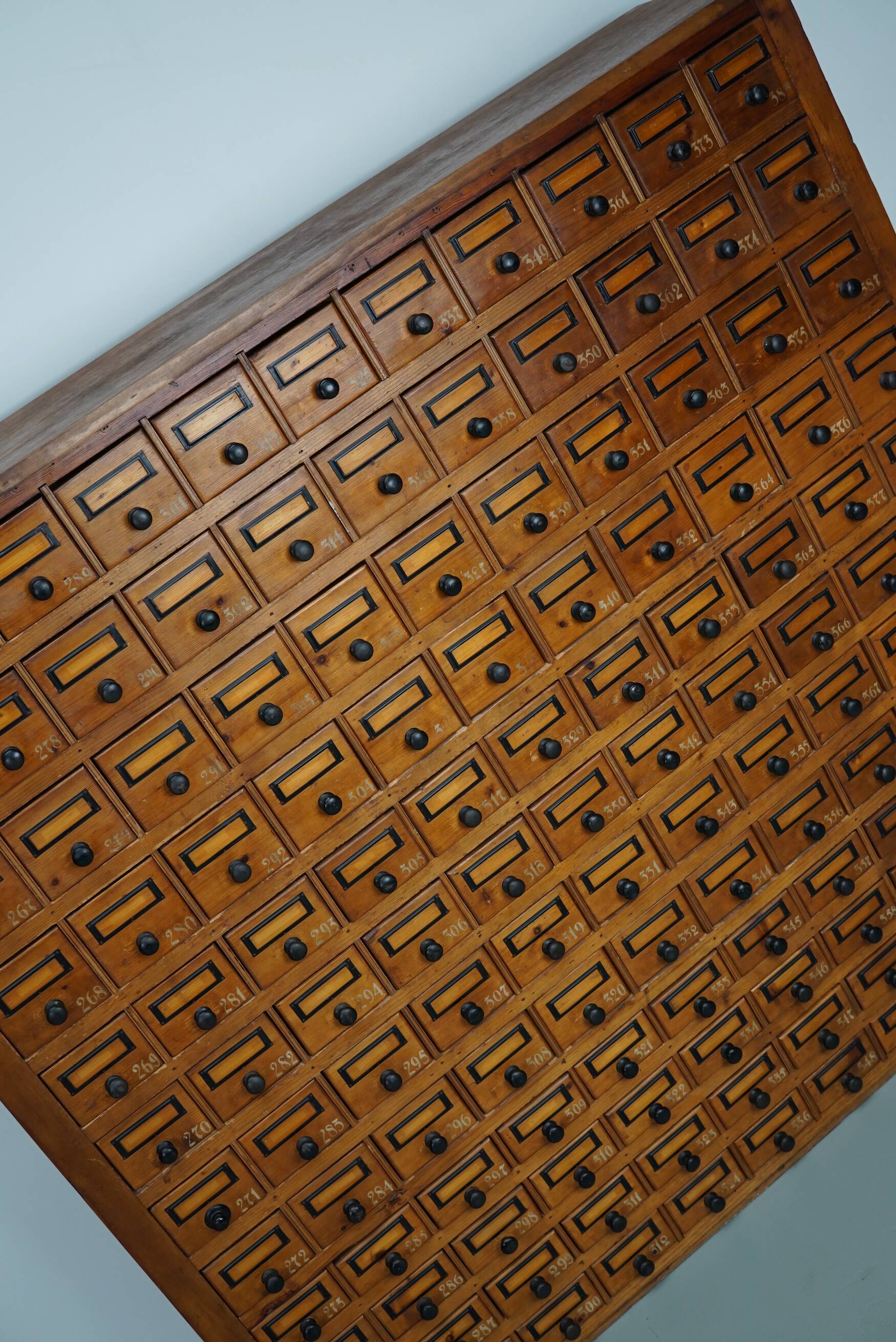 Dutch Industrial Pine Apothecary / Workshop Cabinet, circa 1930s