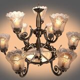 Antique design black antique color chandelier jhoomer ceiling light (12 light)