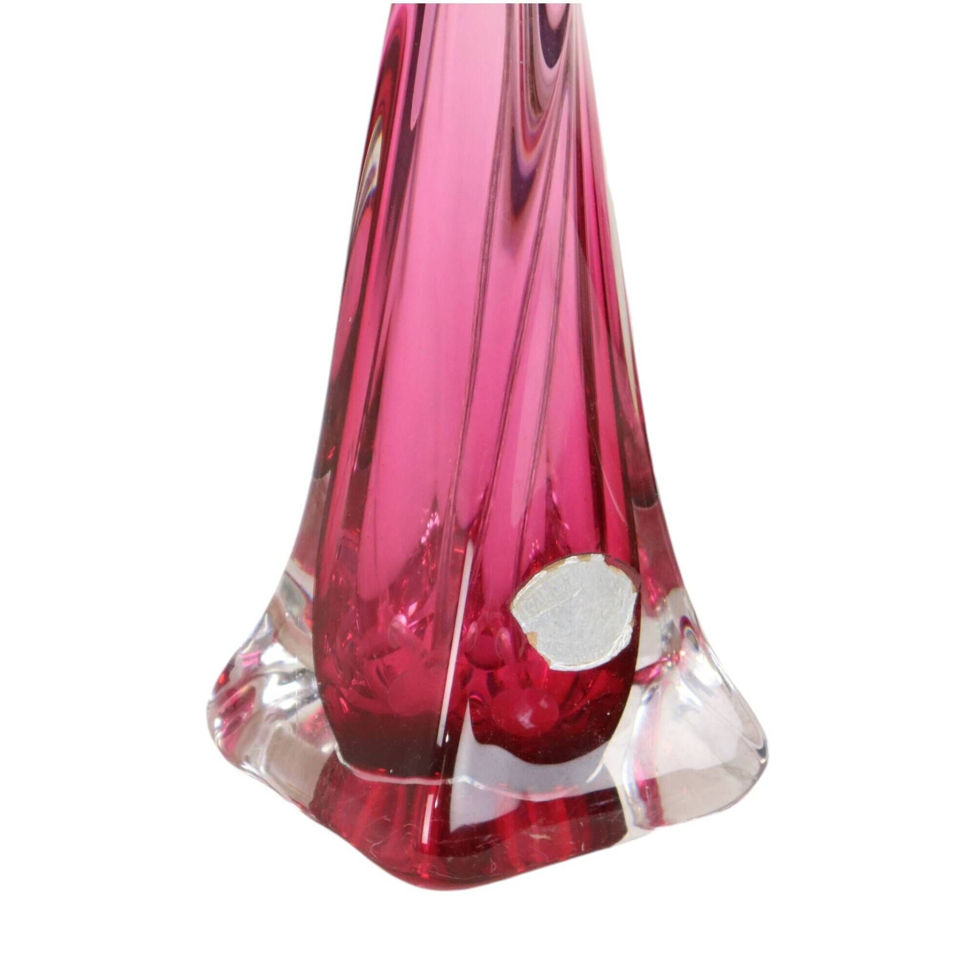 Purple and Pink Crystal Table Lamp – Val Saint Lambert – Sixties
