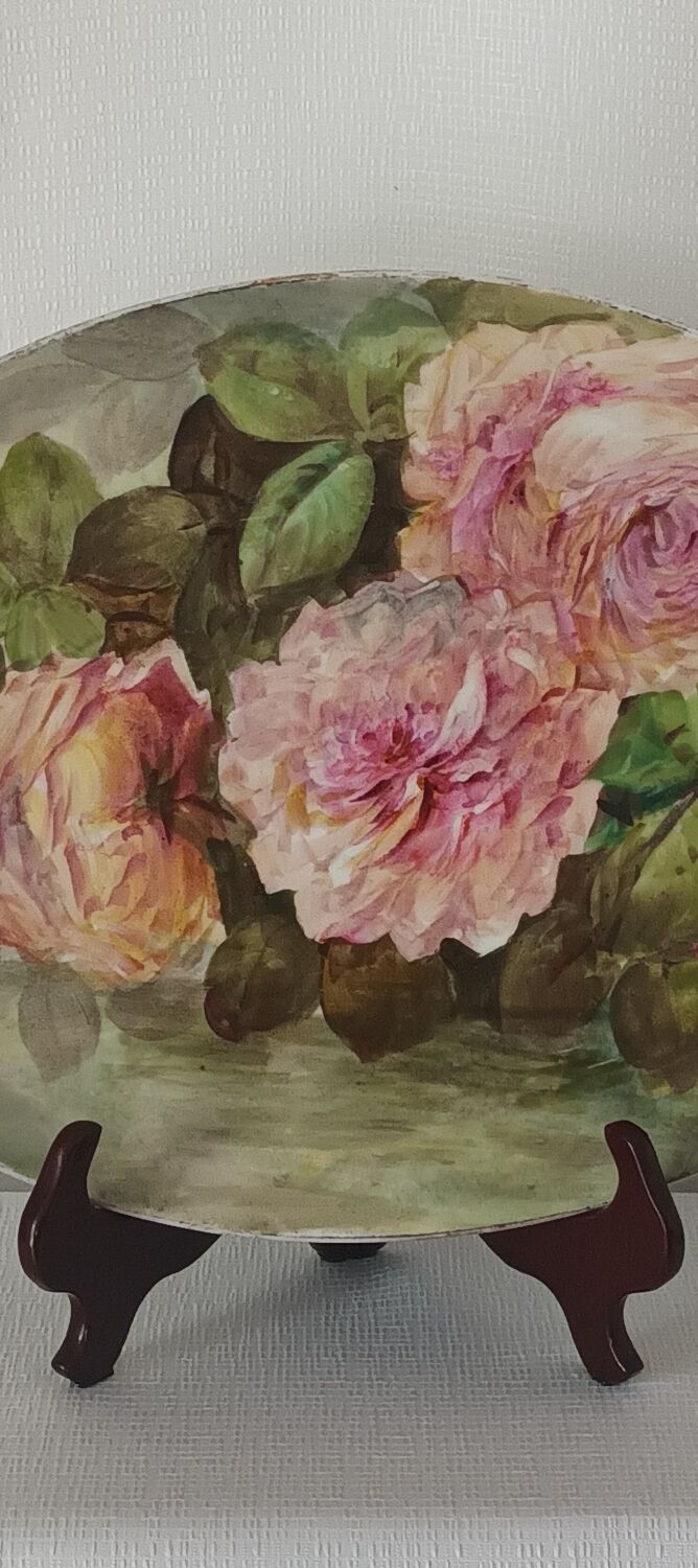 Decorative oval flat Limoges UC France