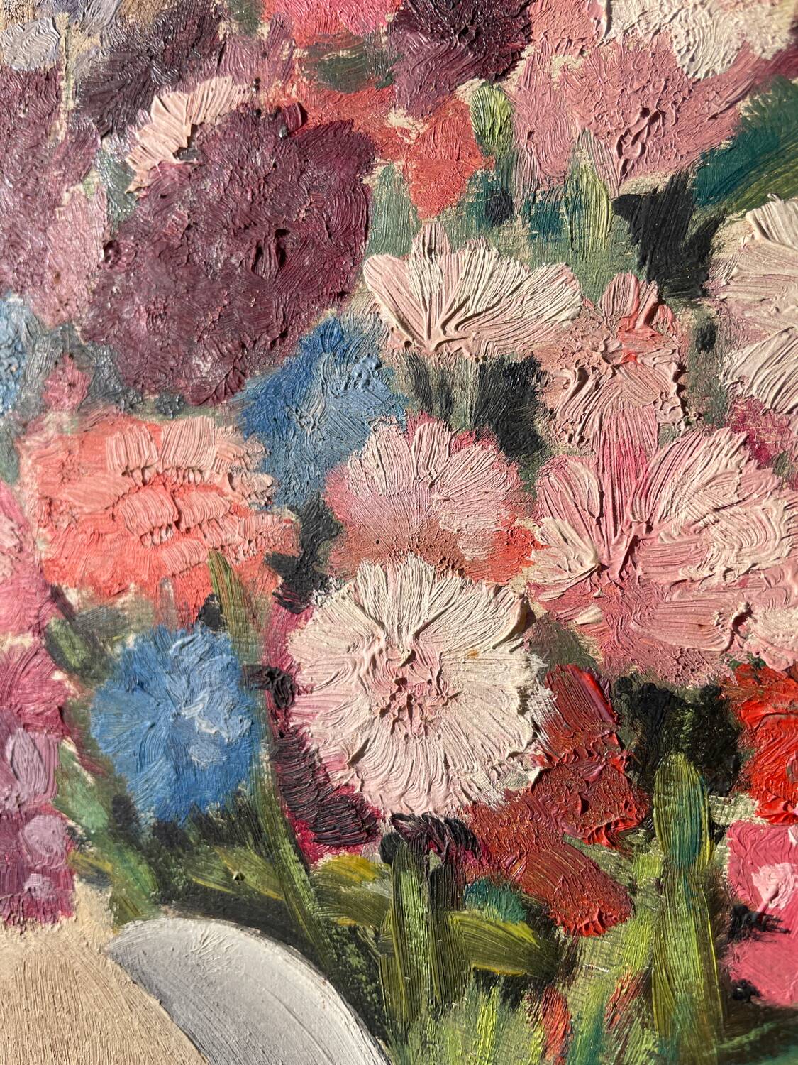 Bouquet of flowers signed old painting