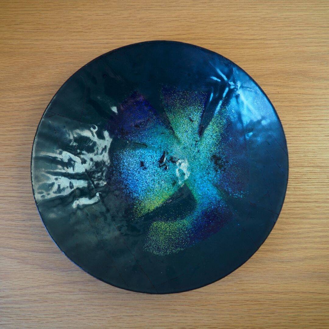 1970S Enameled Metal Bowl Signed By Artist